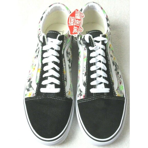 Vans Men's Old Skool Checker Cube Black True White Canvas Suede shoes Size 11 - Picture 3 of 5